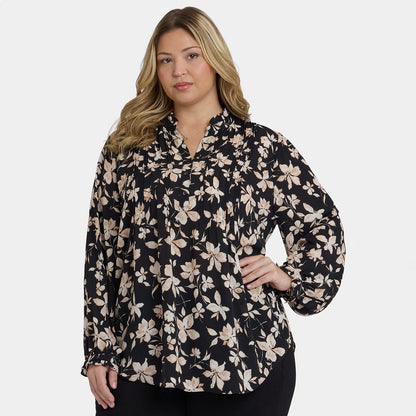 Pleated Front Tunic In Plus Size - Claudette