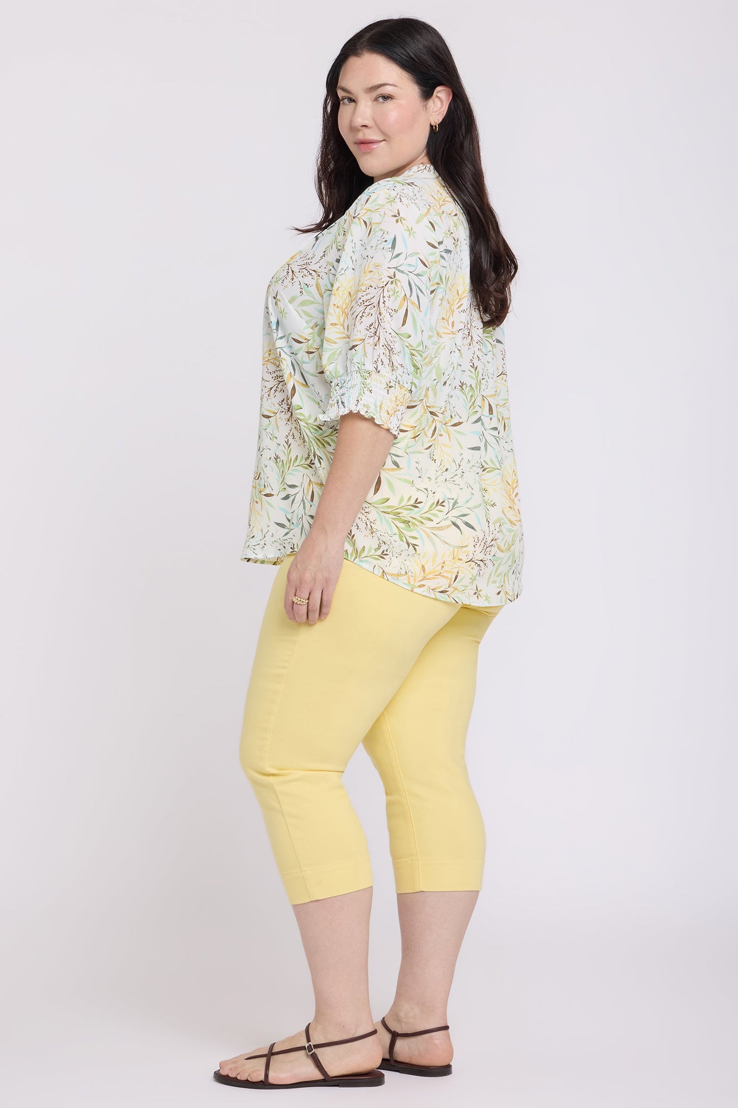 Pleated Short Sleeved Blouse In Plus Size - Chateau Jardin
