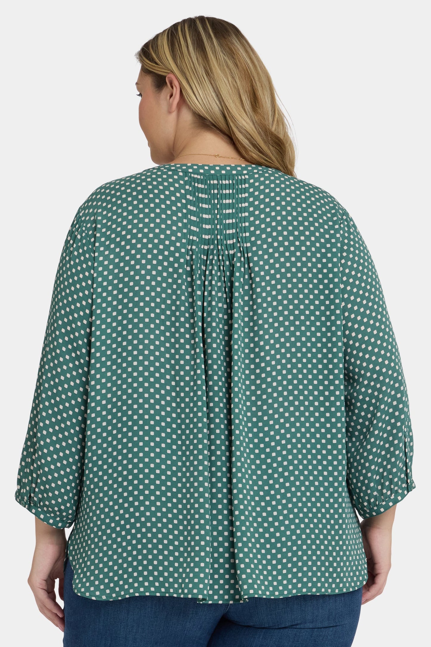 Pintuck Blouse In Plus Size - Adeline Dots