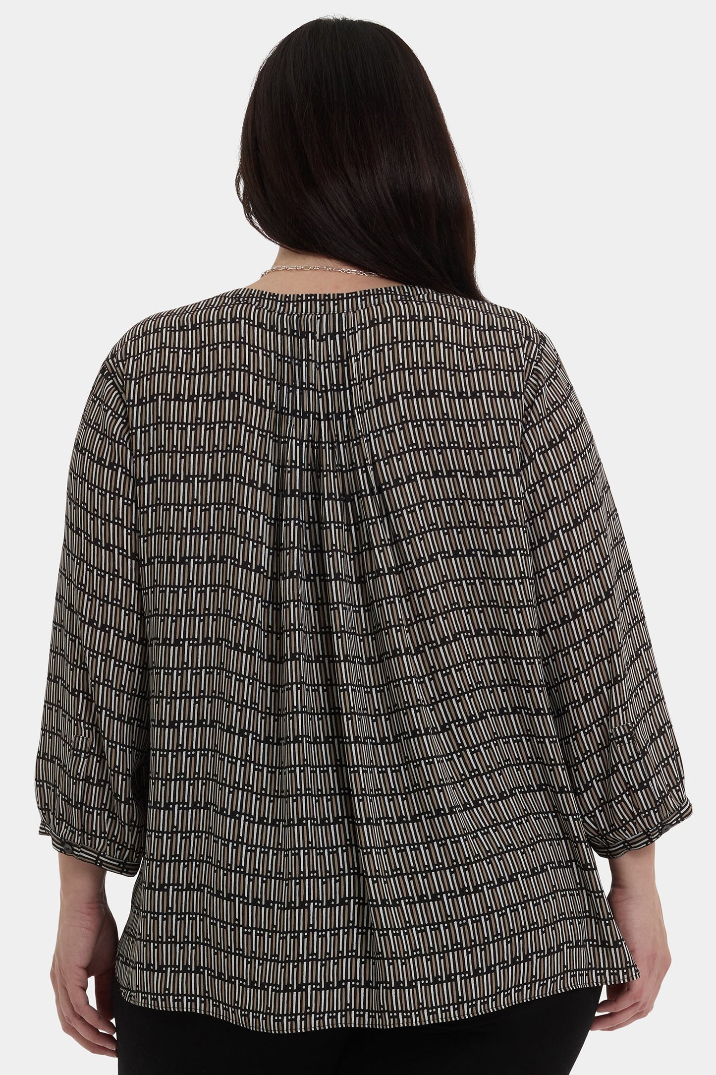 Pintuck Blouse In Plus Size - Arrieta