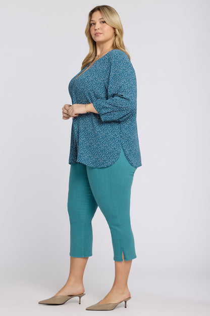 Pintuck Blouse In Plus Size - Dune Ditsy