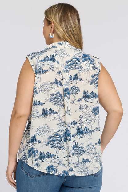 Gabrielle Sleeveless Blouse In Plus Size - Le Parc de Treville