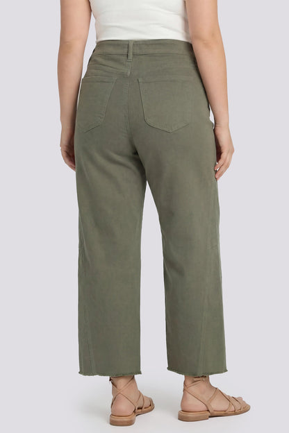 Alyssa Relaxed Crop Jeans In Plus Size - Desert Green