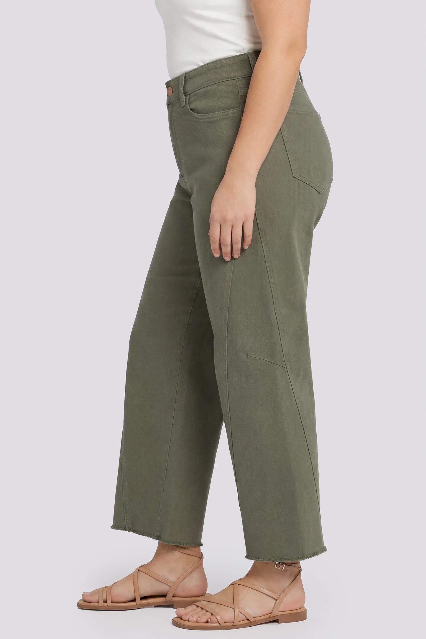 Alyssa Relaxed Crop Jeans In Plus Size - Desert Green