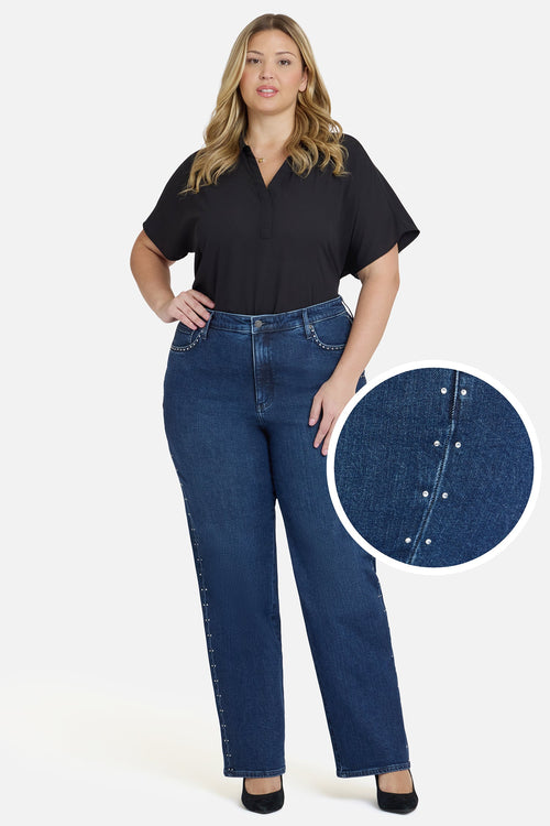 Brooke Loose Straight Jeans In Plus Size - Louvre Sapphire