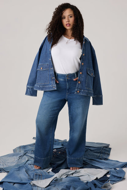 Denim Jacket In Plus Size - Salton