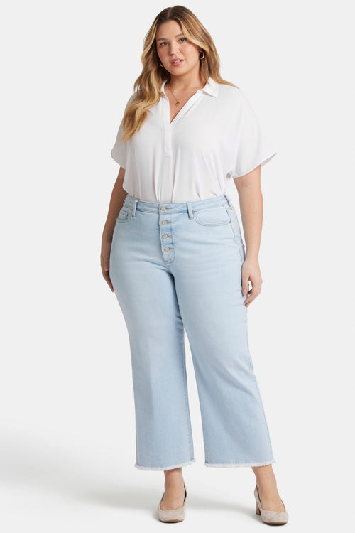 Teresa Wide Leg Ankle Jeans In Plus Size - Oceanfront