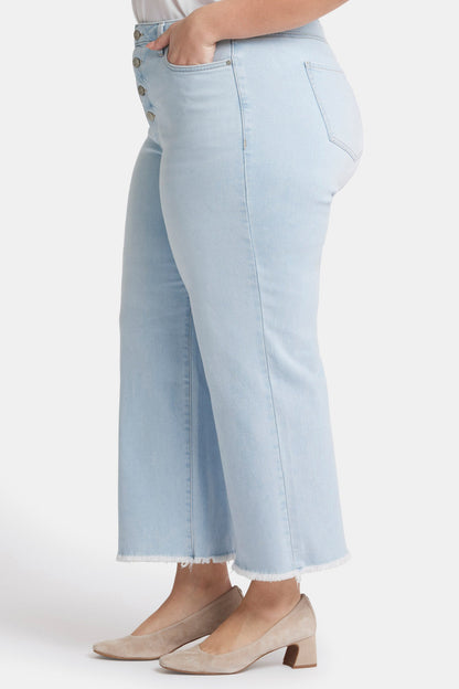 Teresa Wide Leg Ankle Jeans In Plus Size - Oceanfront