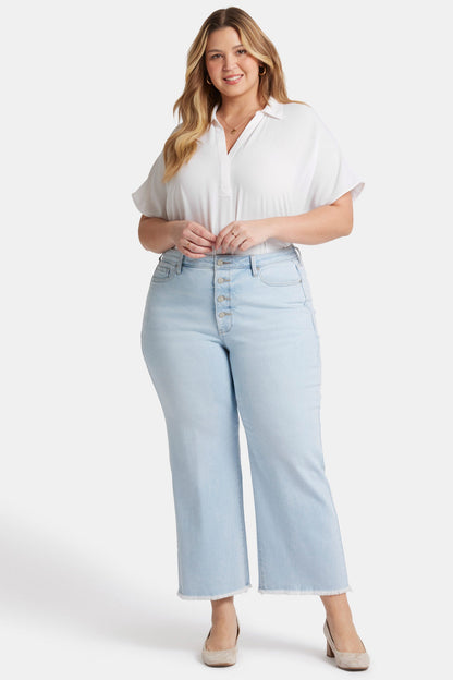 Teresa Wide Leg Ankle Jeans In Plus Size - Oceanfront