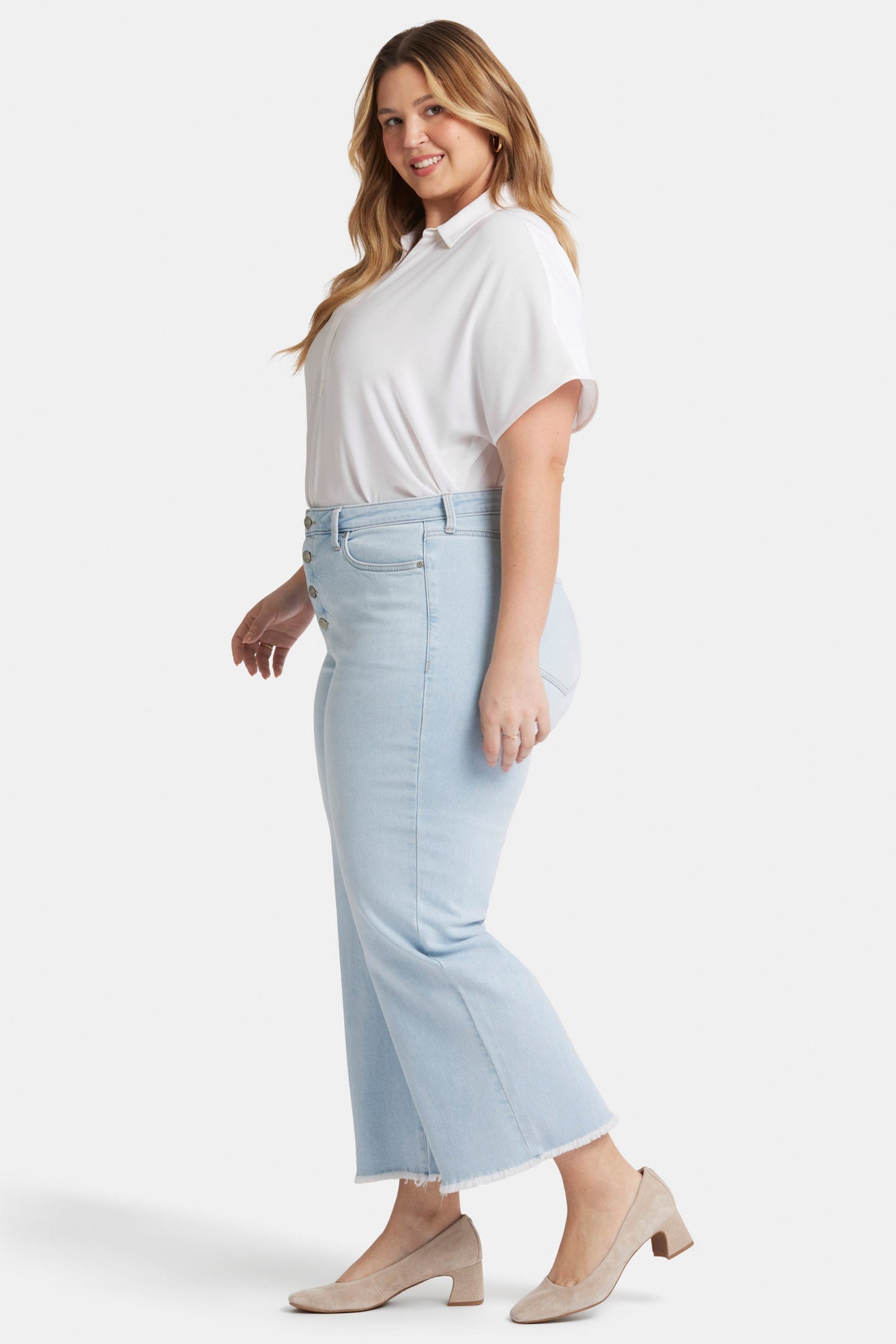 Teresa Wide Leg Ankle Jeans In Plus Size - Oceanfront