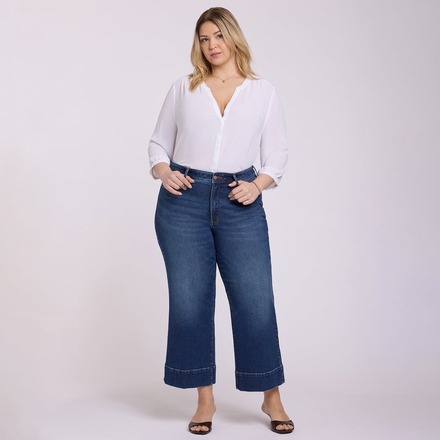 Teresa Wide Leg Ankle Jeans In Plus Size - Sunset Villa