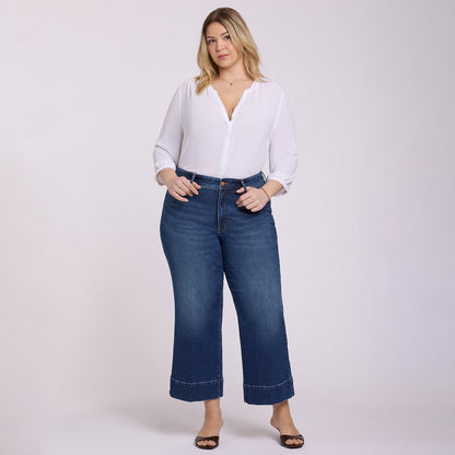 Teresa Wide Leg Ankle Jeans In Plus Size - Sunset Villa
