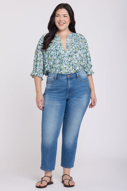 Marilyn Straight Ankle Jeans In Plus Size - Pacifica