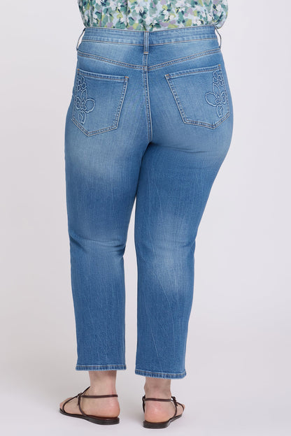 Marilyn Straight Ankle Jeans In Plus Size - Pacifica