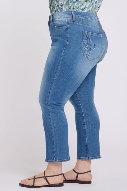 Marilyn Straight Ankle Jeans In Plus Size - Pacifica
