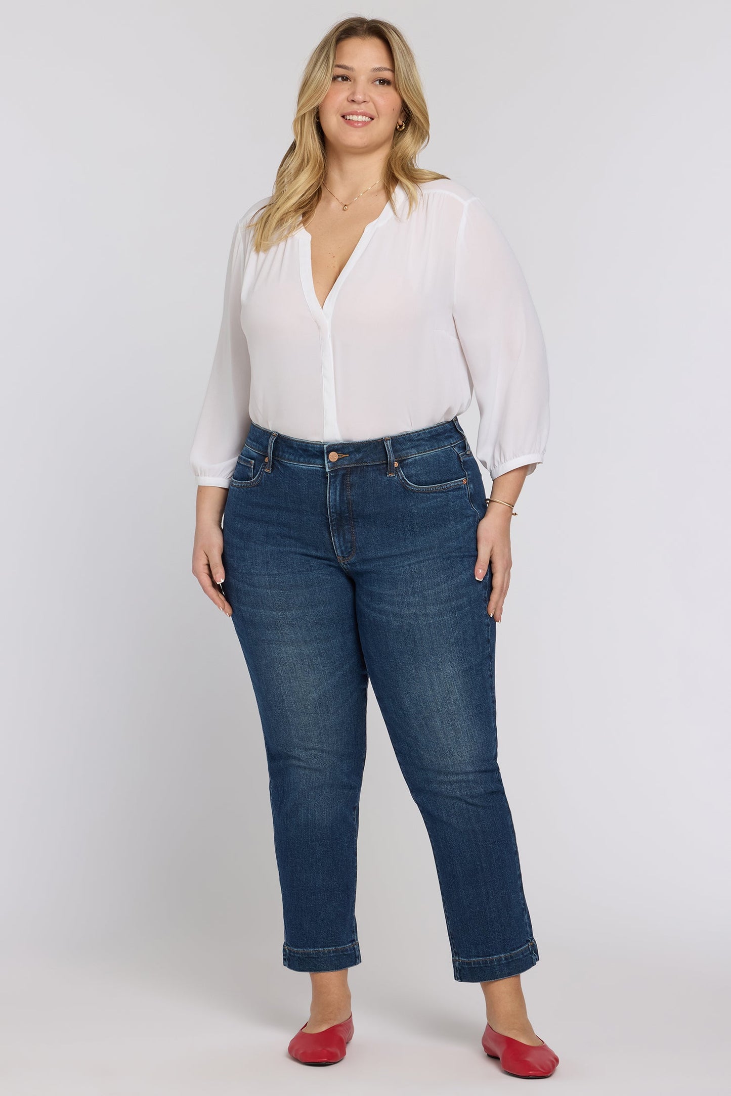 Sheri Slim Straight Ankle Jeans In Plus Size - Sunset Villa