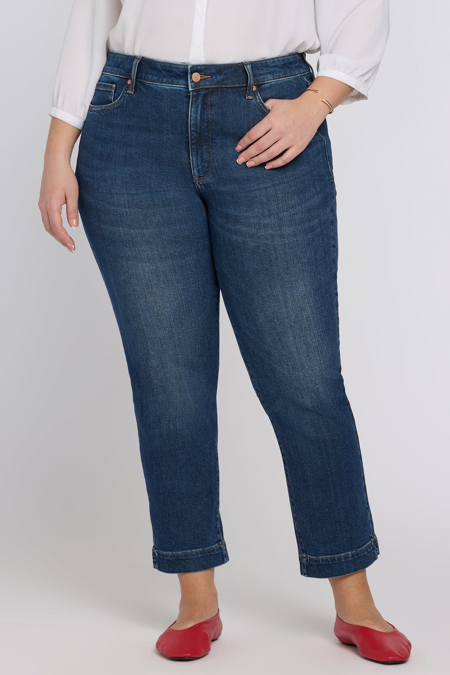 Sheri Slim Straight Ankle Jeans In Plus Size - Sunset Villa