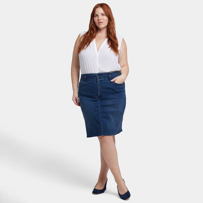 High Waist Skirt In Plus Size - Ibiza Blues