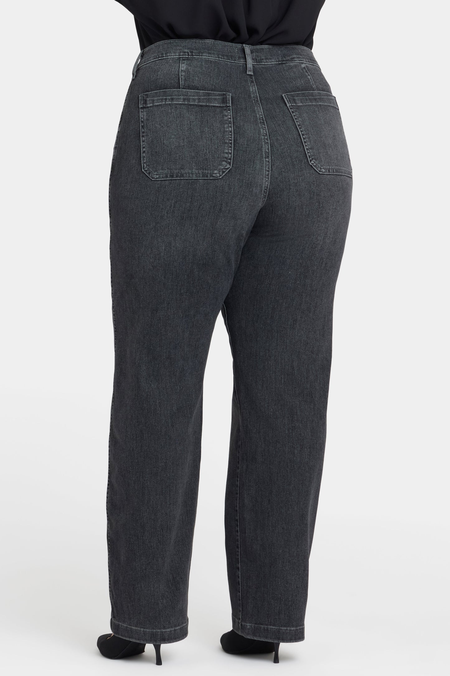 Brooke Loose Straight Jeans In Plus Size - Vintage Noir