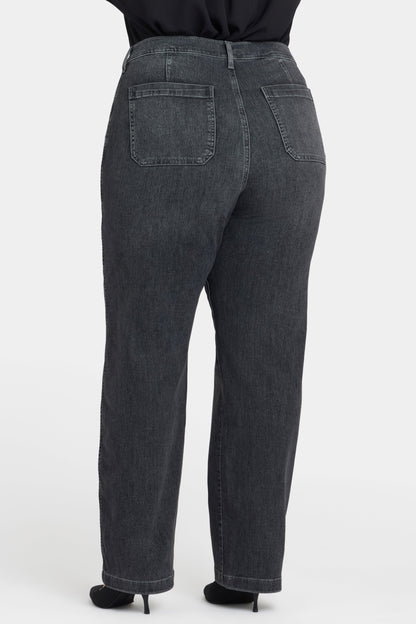 Brooke Loose Straight Jeans In Plus Size - Vintage Noir