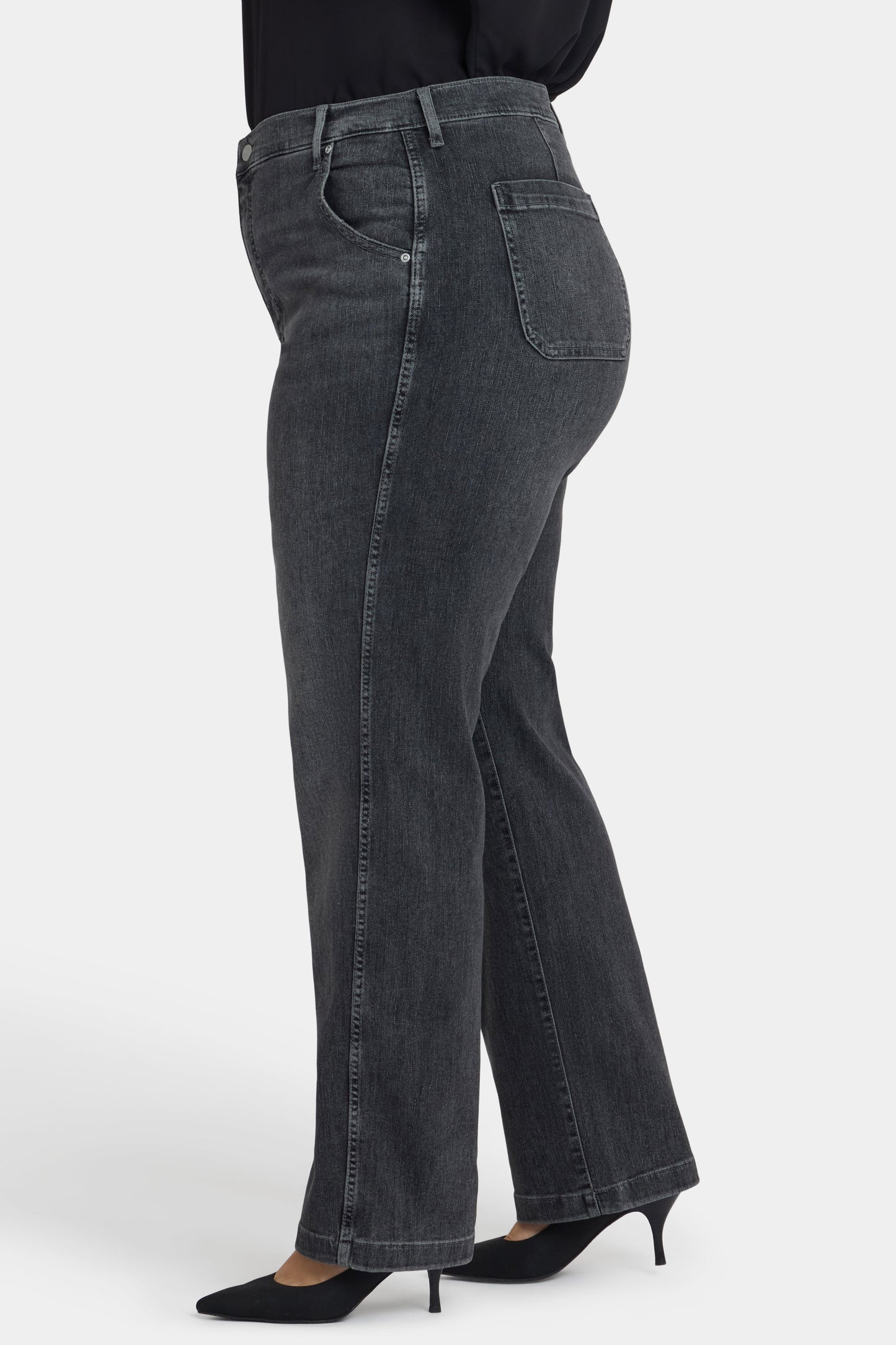 Brooke Loose Straight Jeans In Plus Size - Vintage Noir