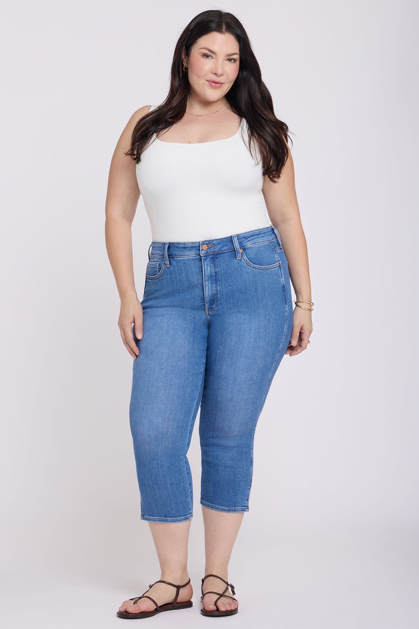 Chloe Capri Jeans In Plus Size - Blue Paradise