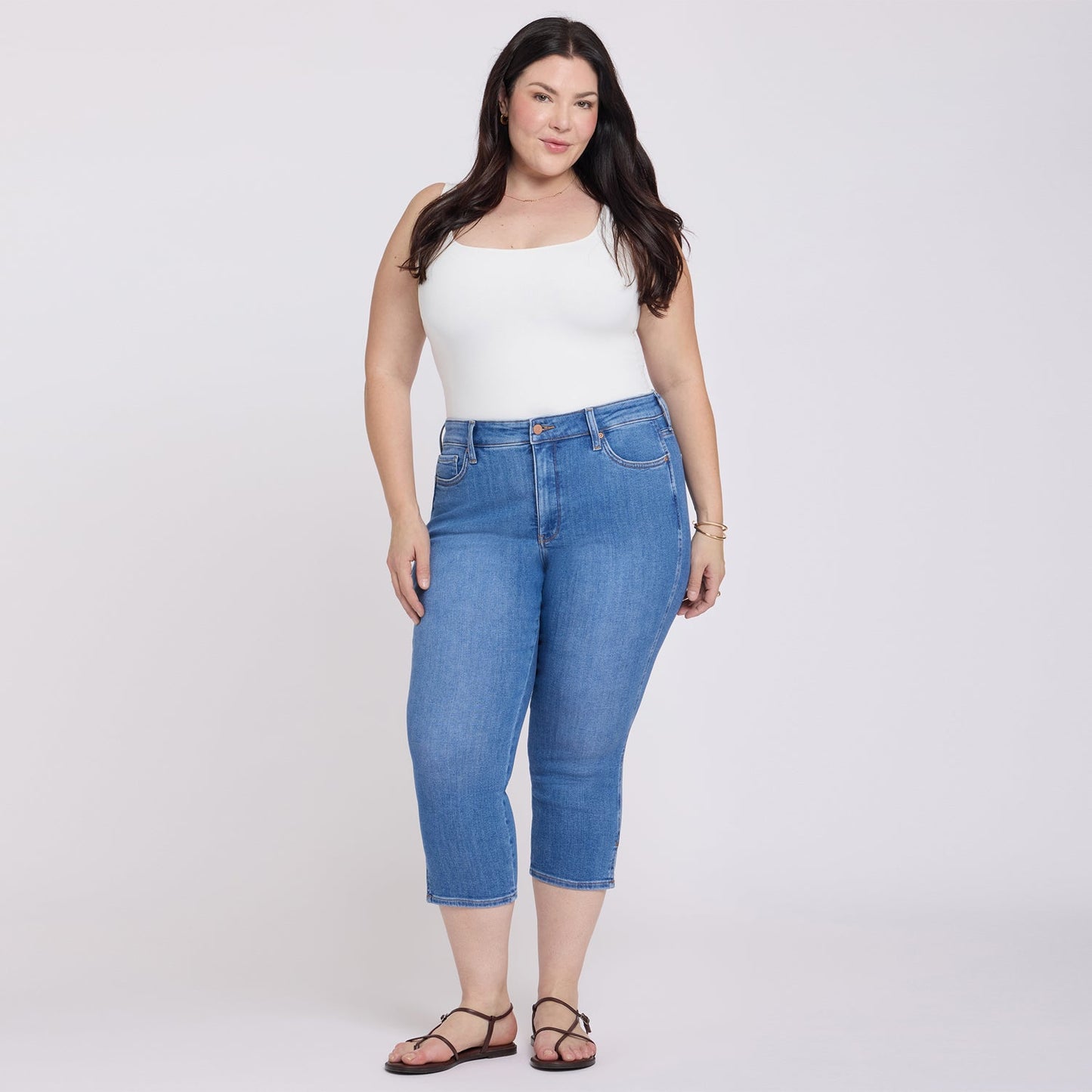 Chloe Capri Jeans In Plus Size - Blue Paradise