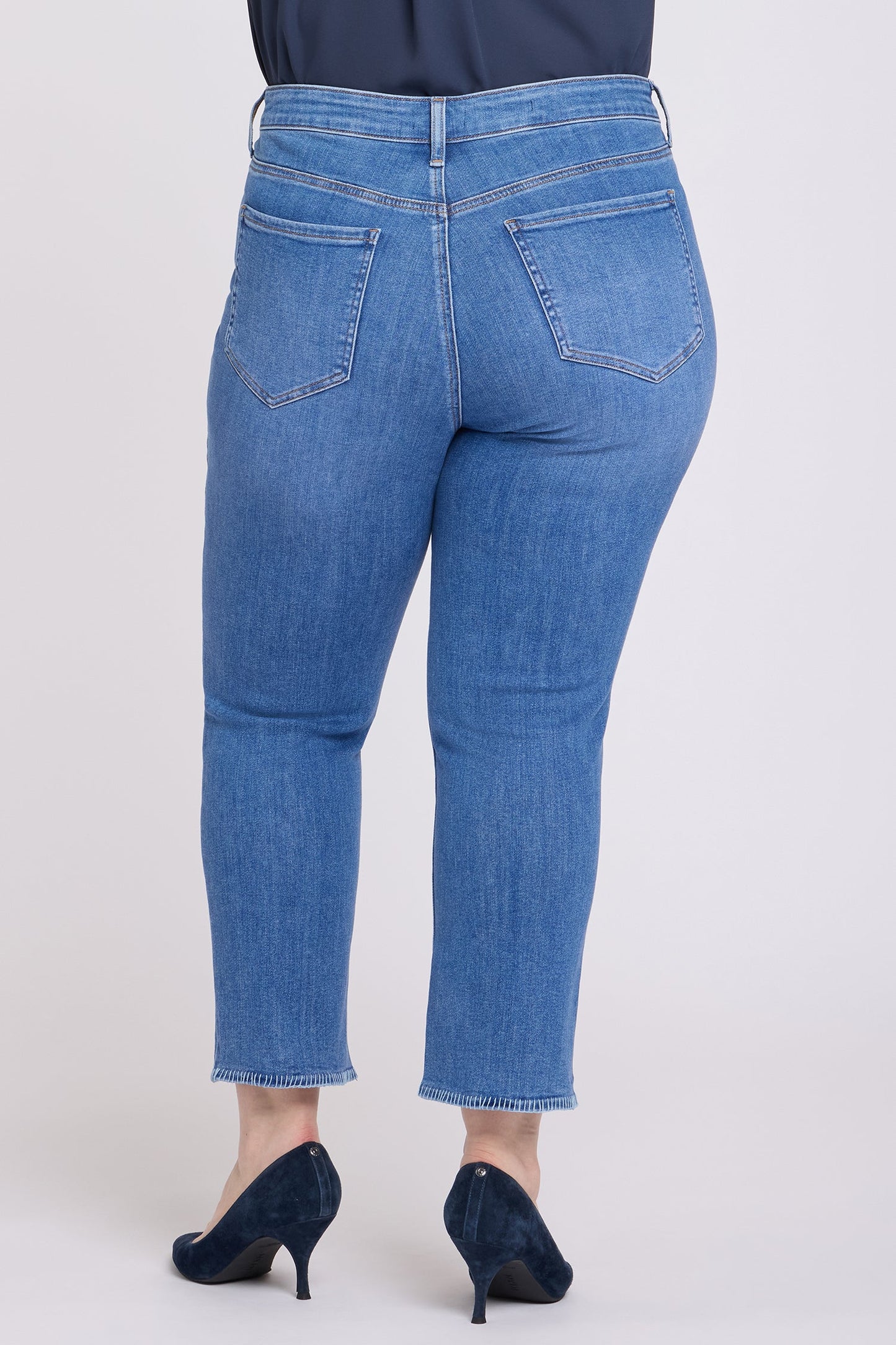 Marilyn Straight Ankle Jeans In Plus Size - Blue Paradise
