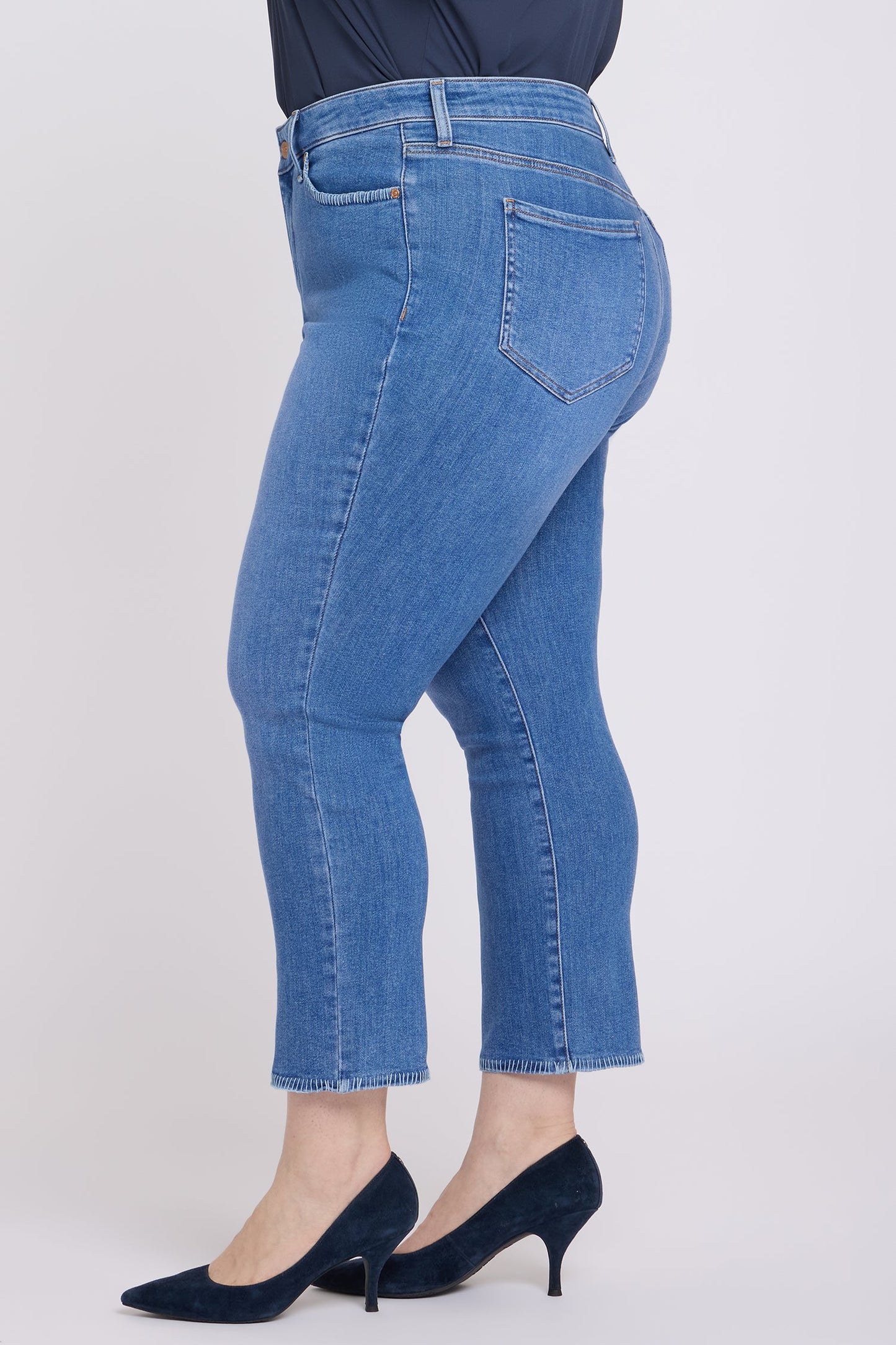 Marilyn Straight Ankle Jeans In Plus Size - Blue Paradise