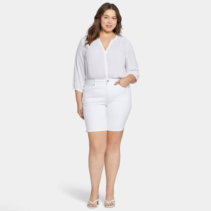 Ella Denim Shorts In Petite Plus Size - Optic White