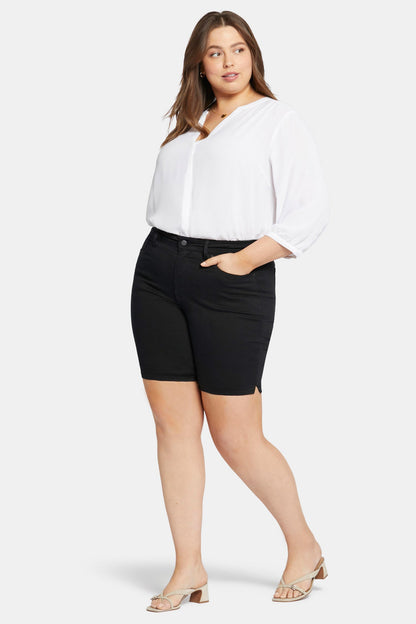 Ella Denim Shorts In Petite Plus - Black
