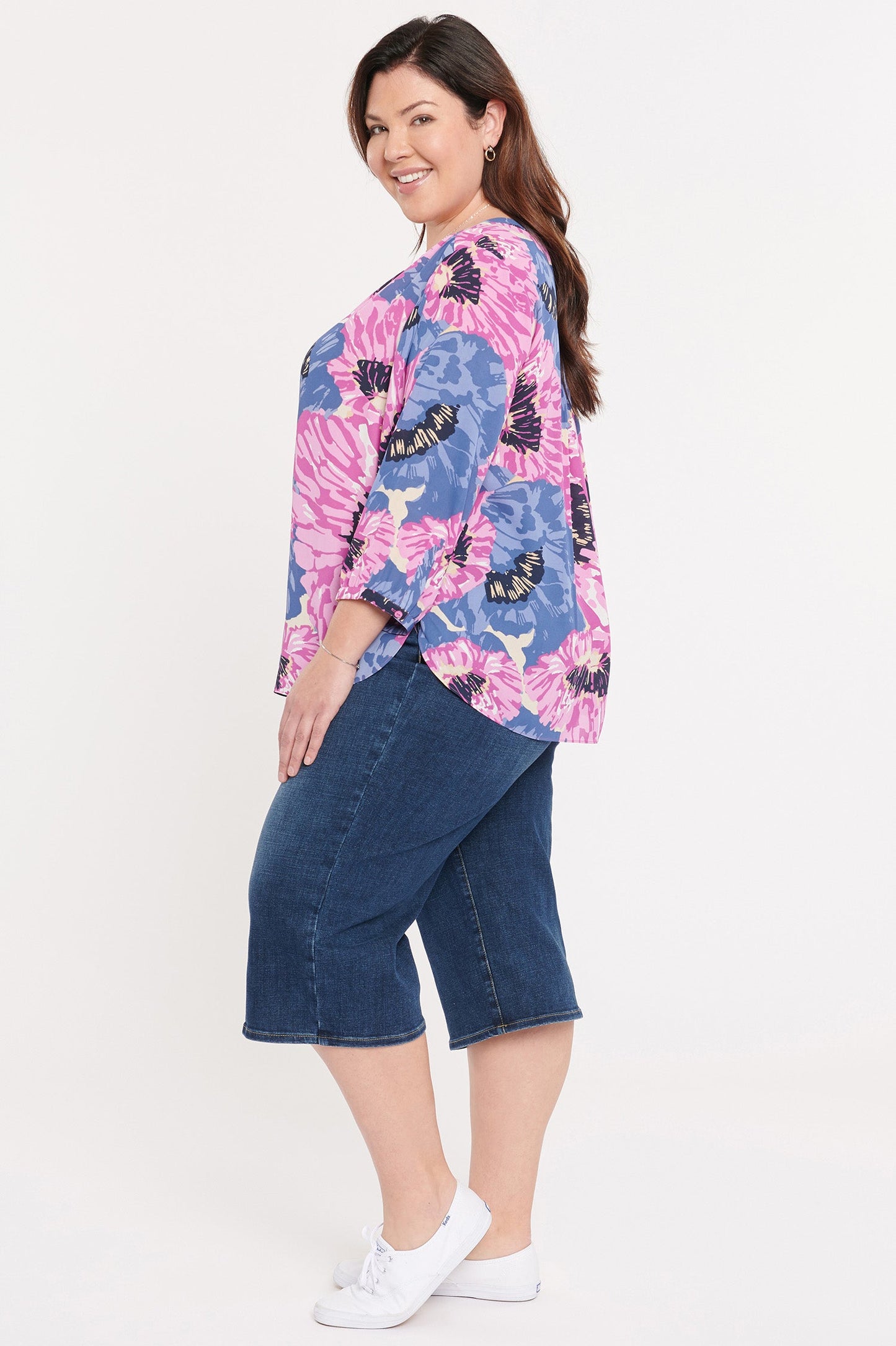 Pintuck Blouse In Plus Size - Cadiz