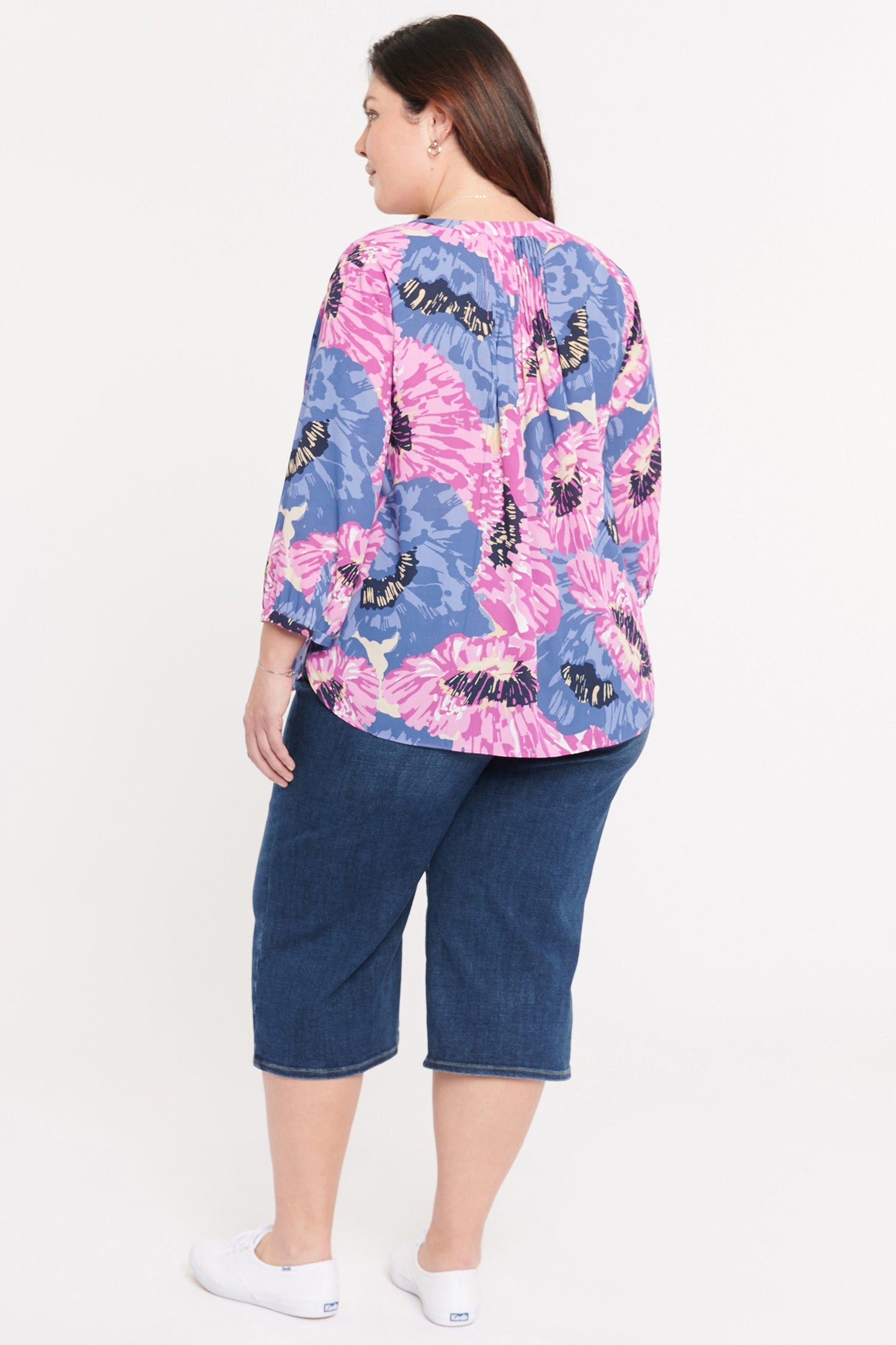 Pintuck Blouse In Plus Size - Cadiz