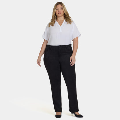Marilyn Straight Pants In Plus Size - Black