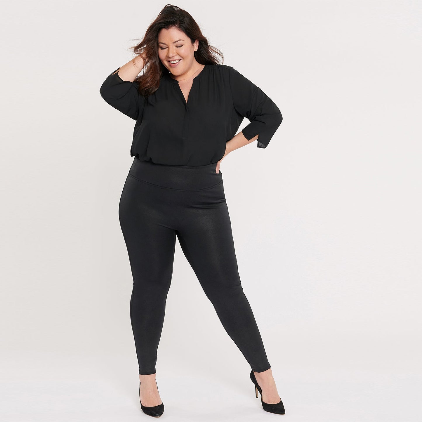 Pull-On Skinny Legging Pants In Plus Size - Jet Black