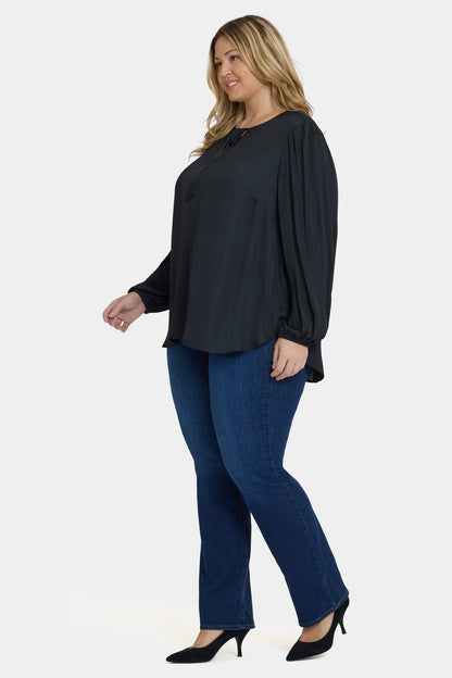 Elsie Blouse In Plus Size - Black