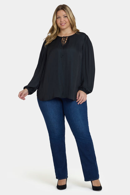 Elsie Blouse In Plus Size - Black