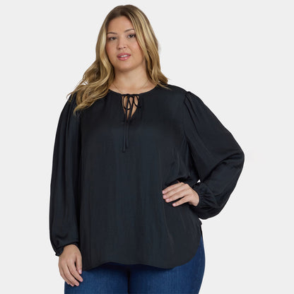 Elsie Blouse In Plus Size - Black
