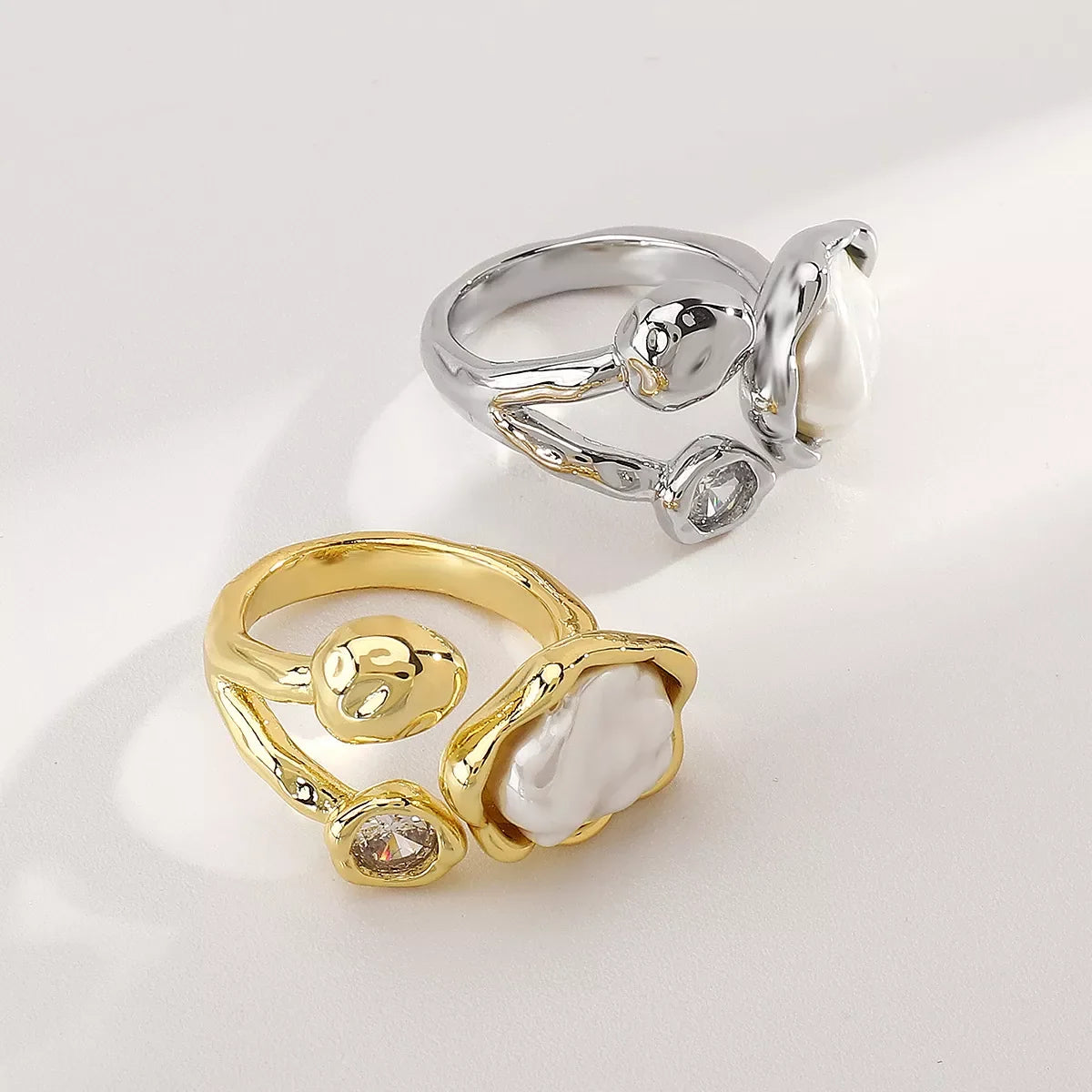 Irregular Pearl Open Ring