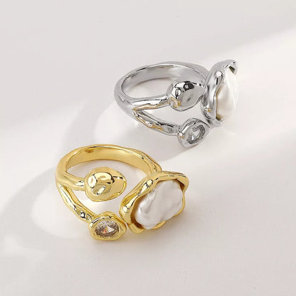Irregular Pearl Open Ring