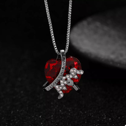 Heart-Shaped MOM Pendant Necklace