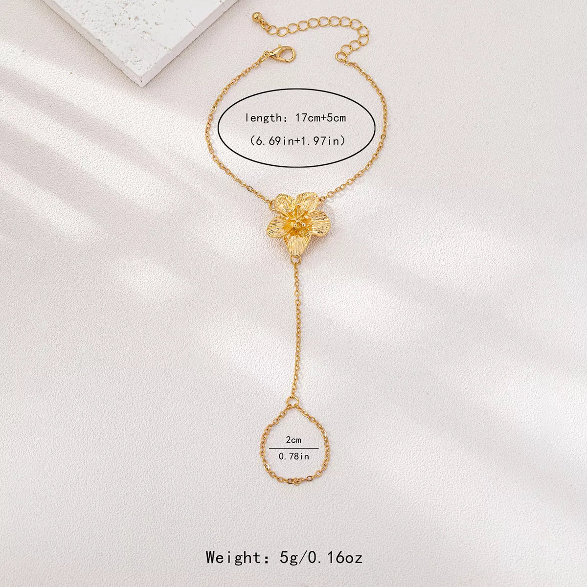 18K Gold-Plated Chain Flower Bracelet