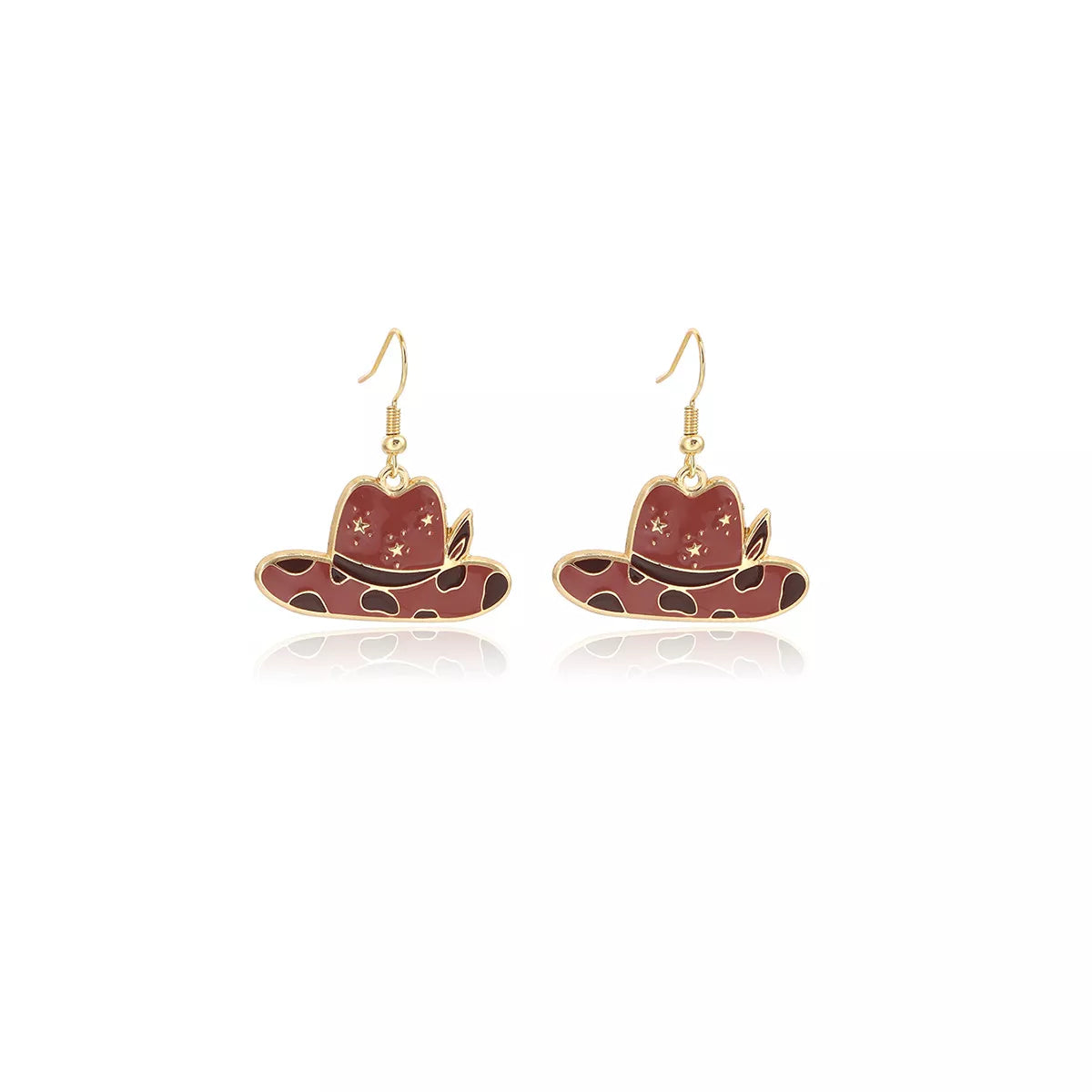 Cowboy Hat & Bottle Dangle Earrings