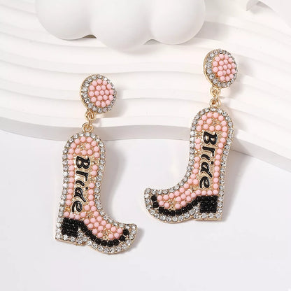 Bride Boot Dangle Earrings