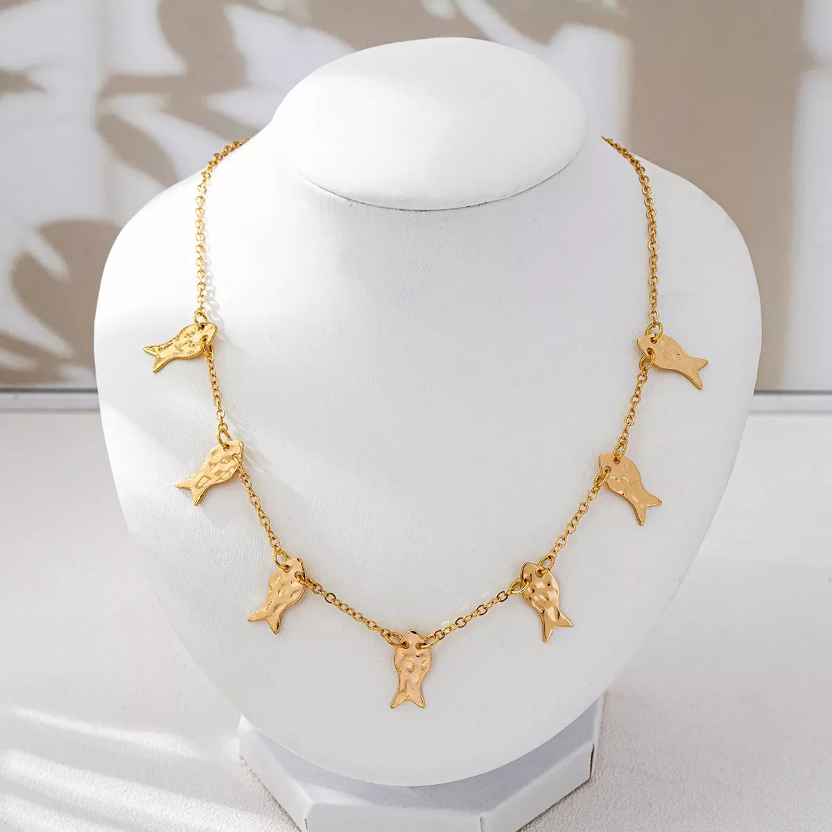 18K Gold-Plated Fish Charm Necklace