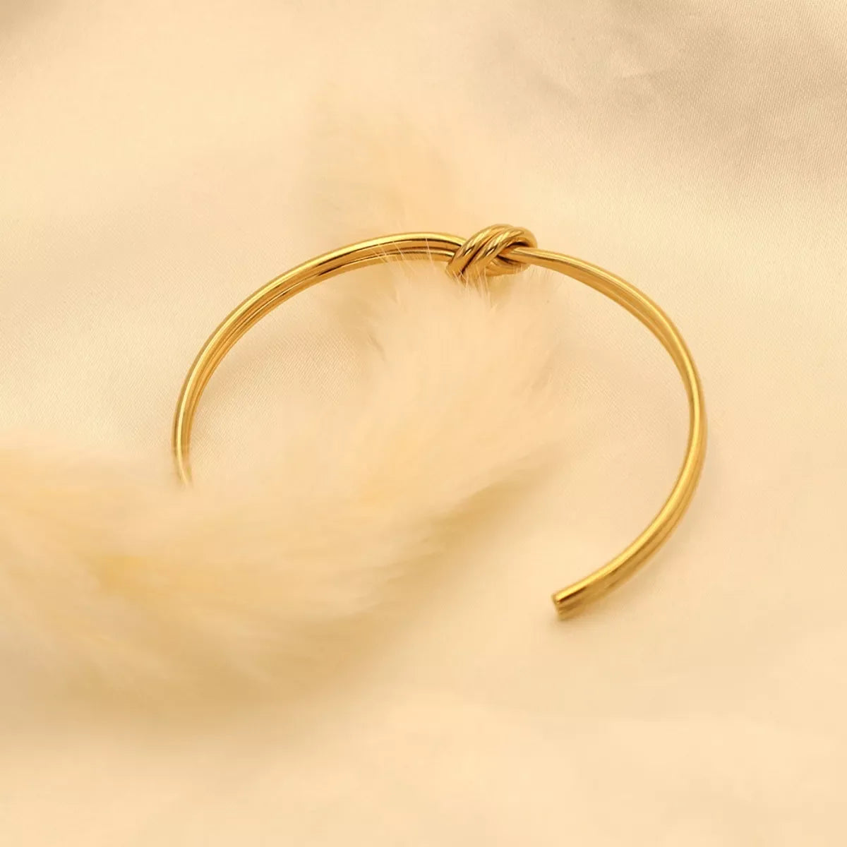 18K Gold-Plated Knot Open Bracelet