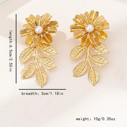 18K Gold-Plated Flower Earrings