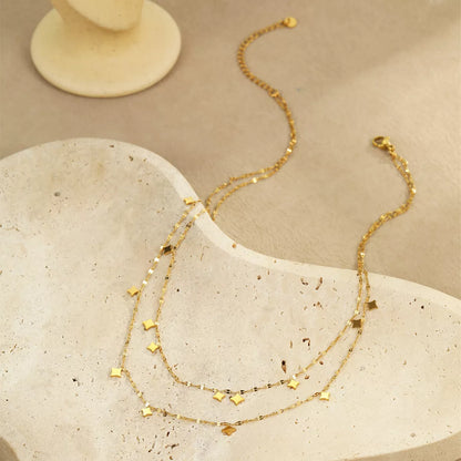 18K Gold-Plated Layered Star Charm Necklace
