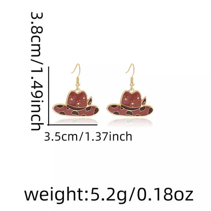 Cowboy Hat & Bottle Dangle Earrings