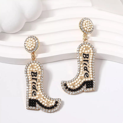 Bride Boot Dangle Earrings